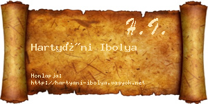 Hartyáni Ibolya névjegykártya